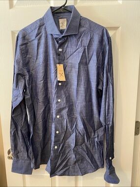 Strong Suit Men's Blue Dress Shirt - Textured Chambray